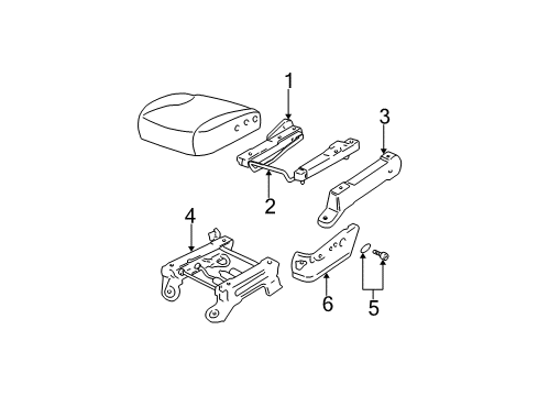 2003 Ford F-150 Tracks & Components Adjust Handle Diagram for YL3Z-1561737-AA