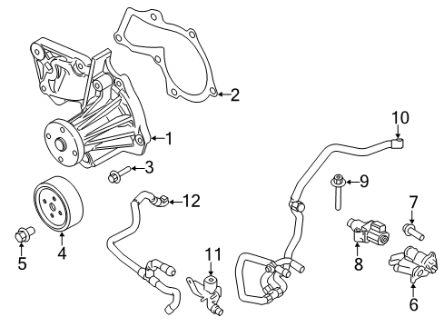 2015 Ford Transit Connect Water Pump Valve Diagram for DJ5Z-8592-A