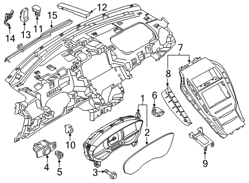 2018 Lincoln MKZ Cluster & Switches Cluster Assembly Diagram for HP5Z-10849-CE