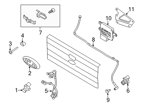 2012 Ford F-150 Parking Aid Front Camera Bracket Diagram for CL3Z-19H421-A