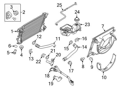 2013 Ford F-350 Super Duty Radiator & Components Overflow Hose Diagram for BC3Z-8075-D