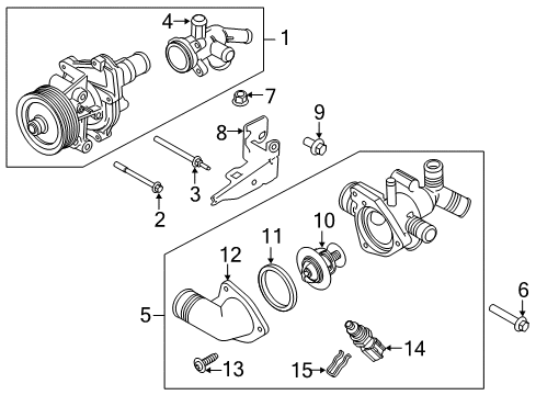 2018 Ford Transit-150 Powertrain Control Thermostat Housing Diagram for BB3Z-8A586-A