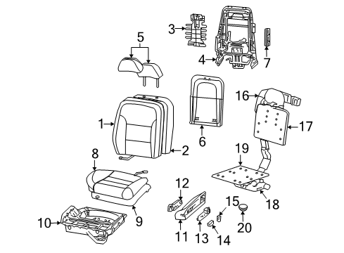 2005 Lincoln LS Front Seat Components Filter Diagram for 3W4Z-19E880-A