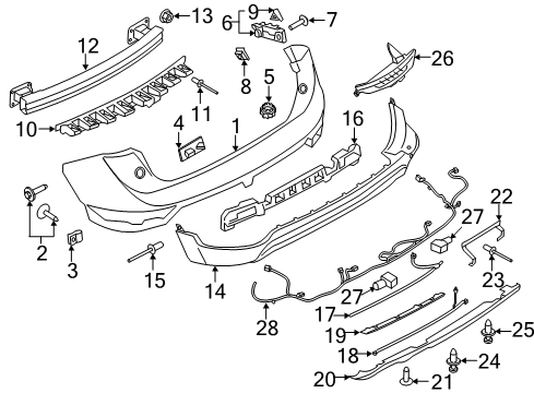 2019 Lincoln MKC Parking Aid Spoiler Nut Diagram for -W716328-S300