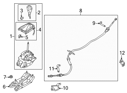 2015 Ford Fusion Gear Shift Control - AT Cable Lower Retainer Diagram for DG9Z-7H181-A