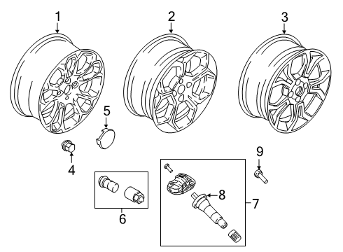 2021 Ford EcoSport Wheels Wheel, Alloy Diagram for GN1Z-1007-G