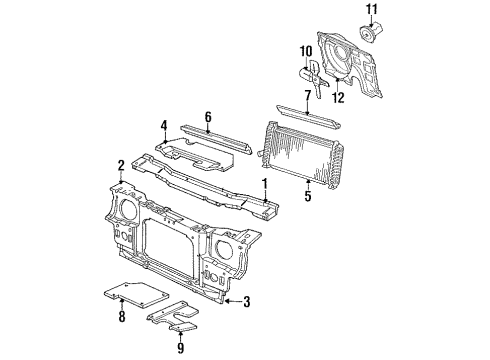 1986 Ford EXP Radiator & Components, Radiator Support, Cooling Fan Fan Blade Diagram for E8FZ8600A