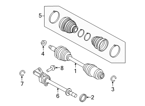 2011 Mercury Milan Drive Axles - Front Axle Assembly Diagram for AE5Z-3A428-C