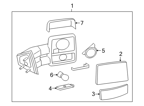 2007 Ford F-150 Mirrors Mirror Assembly Diagram for 7L3Z-17682-CB