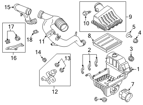 2017 Ford Expedition Powertrain Control Air Tube Diagram for FL1Z-9C623-A