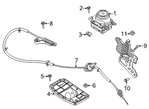 2021 Ford Mustang Gear Shift Control - AT Shift Control Cable Diagram for JR3Z-7E395-B