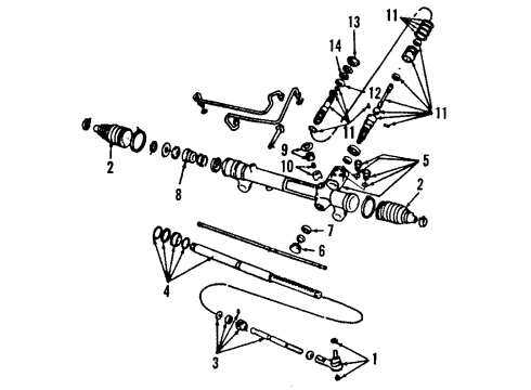 1995 Lincoln Mark VIII P/S Pump & Hoses, Steering Gear & Linkage Pressure Hose Diagram for F3LY-3A719-A