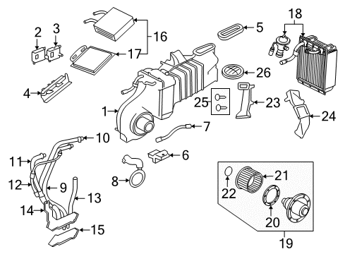 2009 Ford Explorer Blower Motor & Fan Motor Assembly Diagram for 8L2Z-19805-A