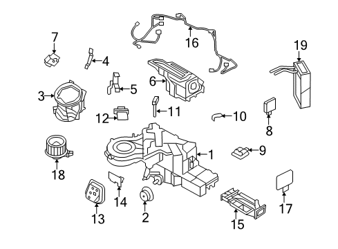 2014 Ford Expedition A/C & Heater Control Units Blower Motor Switch Diagram for 7C3Z-19986-A