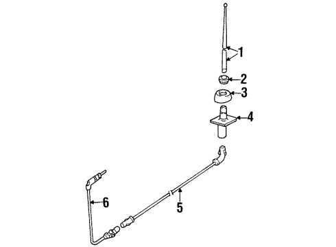2000 Ford Escort Antenna & Radio Cable Diagram for F7CZ-18812-AC