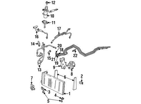 1998 Mercury Villager A/C Condenser, Compressor & Lines Pressure Cycling Switch Diagram for F3AZ-19E561-A