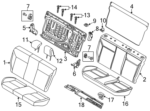 2013 Ford Focus Rear Seat Components Headrest, Outer Diagram for DV6Z-58611A08-AA