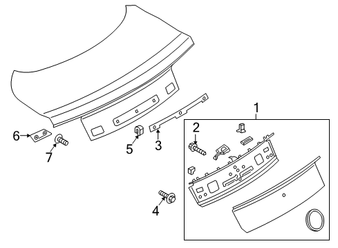 2018 Ford Mustang Exterior Trim - Trunk Lid Side Trim Diagram for FR3Z-63423A42-AB