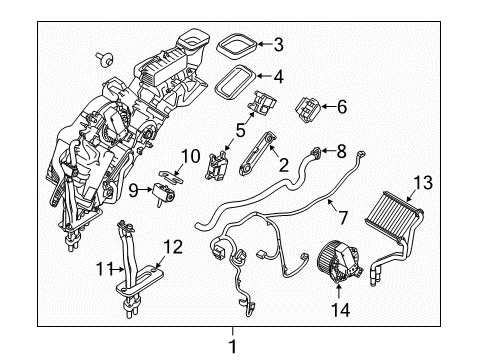 2013 Lincoln MKT Auxiliary Heater & A/C Tube Assembly Diagram for AE9Z-19A834-B