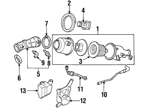 1997 Ford Escort Powertrain Control Air Cleaner Assembly Diagram for F8CZ-9600-AC