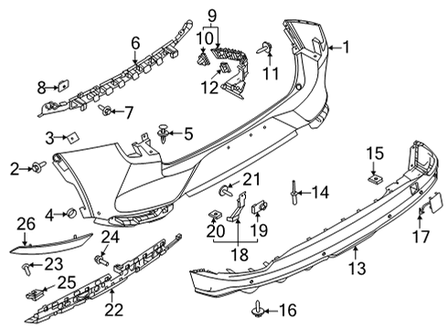 2022 Ford Mustang Mach-E Bumper & Components - Rear Horn U-Nut Diagram for -W520812-S439