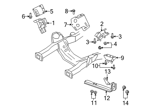 2009 Ford E-350 Super Duty Engine & Trans Mounting Transmission Support Diagram for 9C2Z-6A023-C