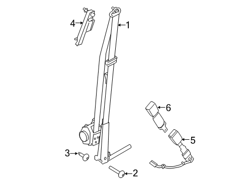 2019 Lincoln MKC Seat Belt Extension Diagram for YS4Z-54611C22-AA