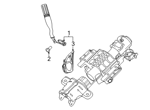 2013 Ford F-150 Shifter Housing Gearshift Lever Diagram for BL3Z-7A256-BD