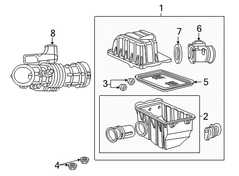 2004 Ford Explorer Filters Air Cleaner Assembly Diagram for 4L2Z-9600-BE
