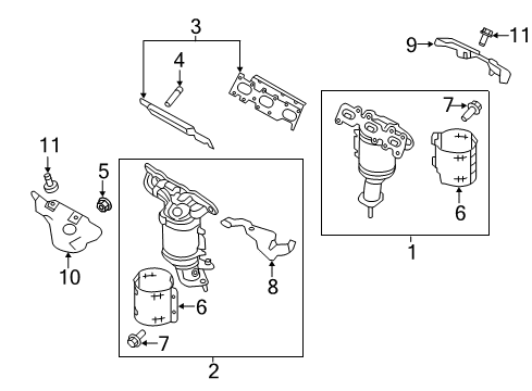 2017 Ford Flex Exhaust Manifold Upper Shield Diagram for FB5Z-9A462-A