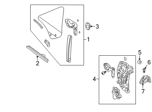 2009 Ford Mustang Quarter Window Weatherstrip Plug Diagram for -N802981-S
