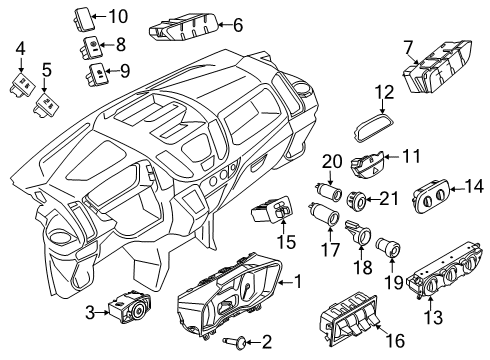 2015 Ford Transit-350 A/C & Heater Control Units Cluster Diagram for CK4Z-10849-D
