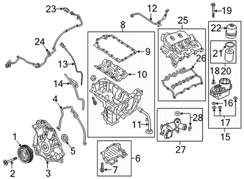 2021 Ford F-150 Engine Parts EGR Solenoid Screw Diagram for -W507065-S437