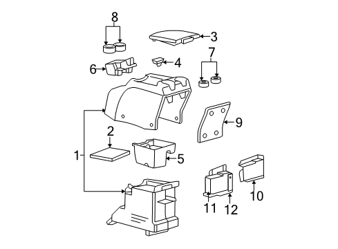 2003 Ford F-150 Front Console Storage Tray Diagram for 1L3Z-19A090-AA