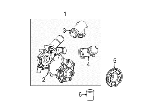 2006 Ford Escape Water Pump Gasket Diagram for 2X4Z-8507-BA