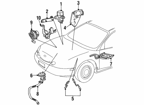 1997 Ford Taurus Powertrain Control Vehicle Speed Sensor Diagram for XF2Z-7H103-AA