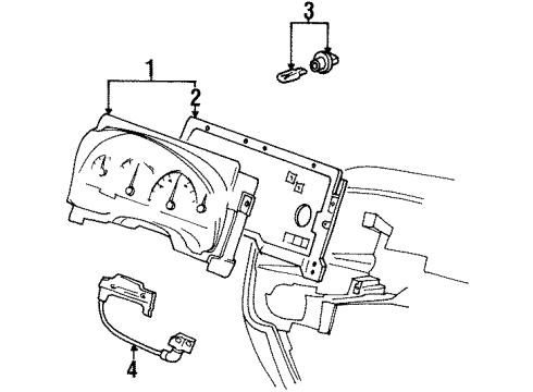 2002 Ford Windstar Cluster & Switches Cluster Assembly Diagram for 1F2Z-10849-CA
