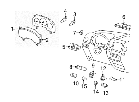 2007 Lincoln Mark LT Switches Cluster Assembly Diagram for 7L3Z-10849-LA