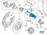 OEM Ford Escape Caliper Assembly Diagram - JX6Z-2386-M