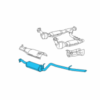 OEM Ford Expedition Muffler W/Tailpipe Diagram - 1L1Z-5230-AA