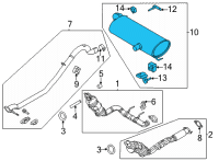 OEM Ford Bronco MUFFLER AND PIPE ASY - REAR Diagram - MB3Z-5230-A
