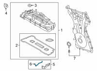 OEM Ford Bronco Lower Cover Gasket Diagram - K2GZ-6584-B