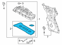 OEM Ford Ranger Valve Cover Gasket Diagram - K2GZ-6584-C