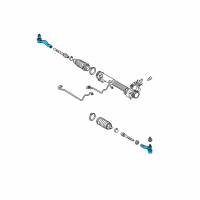 OEM Ford Crown Victoria Outer Tie Rod Diagram - 6W1Z-3A130-B