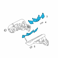 OEM Ford Mustang Manifold With Converter Gasket Diagram - FR3Z-9448-A