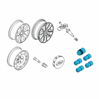OEM Lincoln MKX Wheel Lock Kit Diagram - 7T4Z-1A043-A