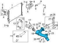 OEM Ford Mustang Water Inlet Diagram - KR3Z-8592-B