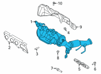 OEM Ford Escape EXHAUST MANIFOLD AND CATALYST Diagram - LX6Z-5G232-D