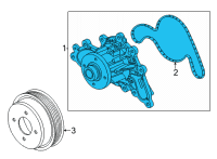 OEM Ford E-350 Super Duty Water Pump Assembly Diagram - LC3Z-8501-A