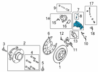 OEM Ford Escape Caliper Assembly Diagram - JX6Z-2386-L